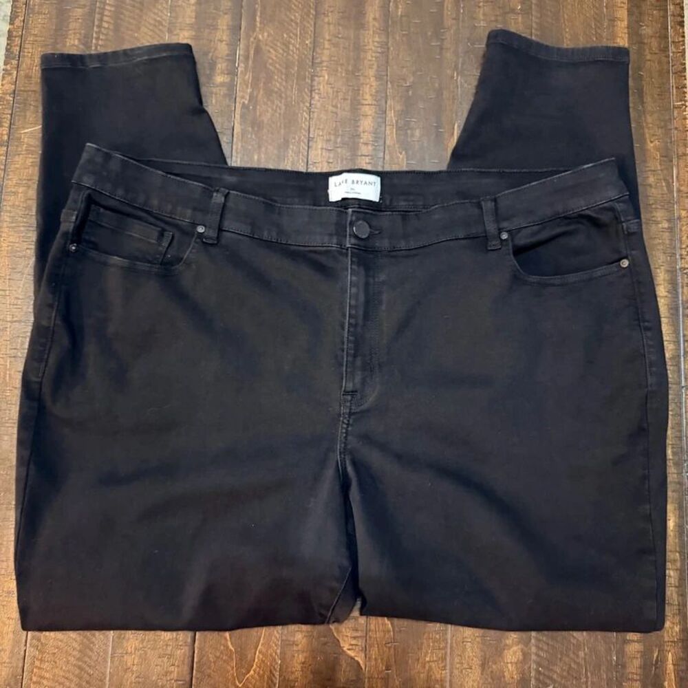 Lane Bryant Black Stretch Denim Jeans Womens Plus Sz 26L Tapered